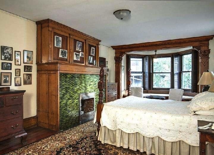 Logan Square: Bay Window, Crystal Chandelier and Marble Fireplace