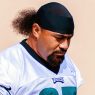 Eagles DT Isaac Sopoaga helmet off at practice