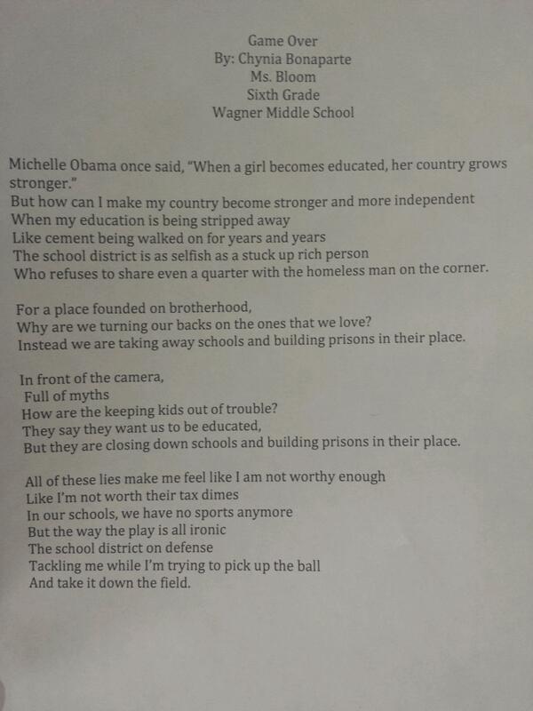 This Sixth-Grader's Poem On School Funding Will Break Your Heart ...