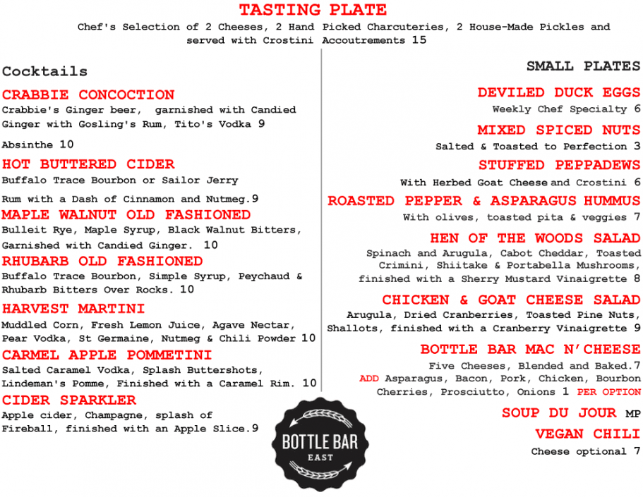 Bottle Bar East Gets a New Chef and Menu Philadelphia Magazine