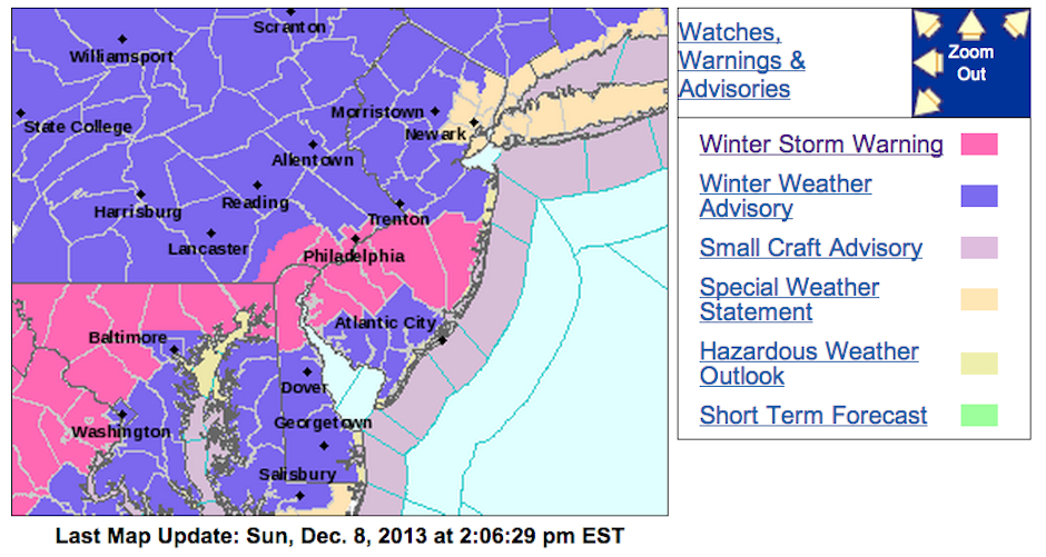 Winter Storm Warning In Philadelphia Area Until Midnight Sunday ...