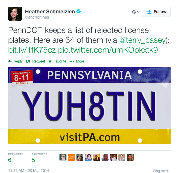 PennDOT's List of Rejected Vanity Plates Is Awesome Philadelphia Magazine