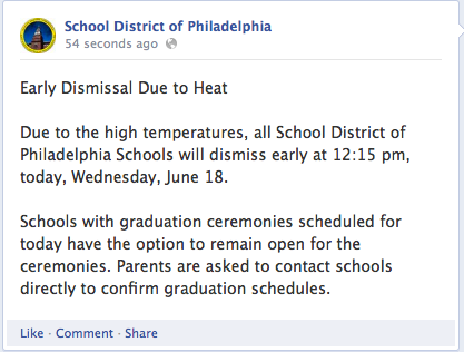 Schools Closing Due To Heat - Philadelphia Magazine