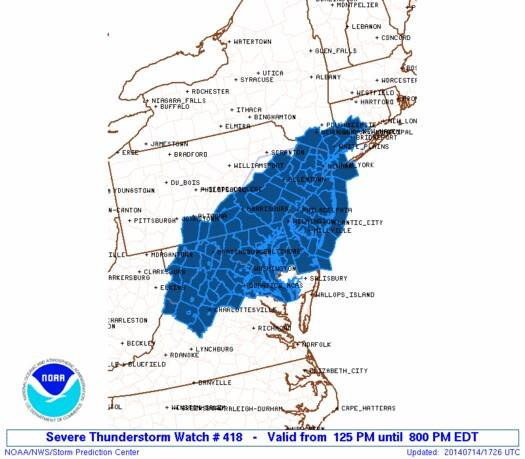 Thunderstorms Likely in Philadelphia Area Tonight