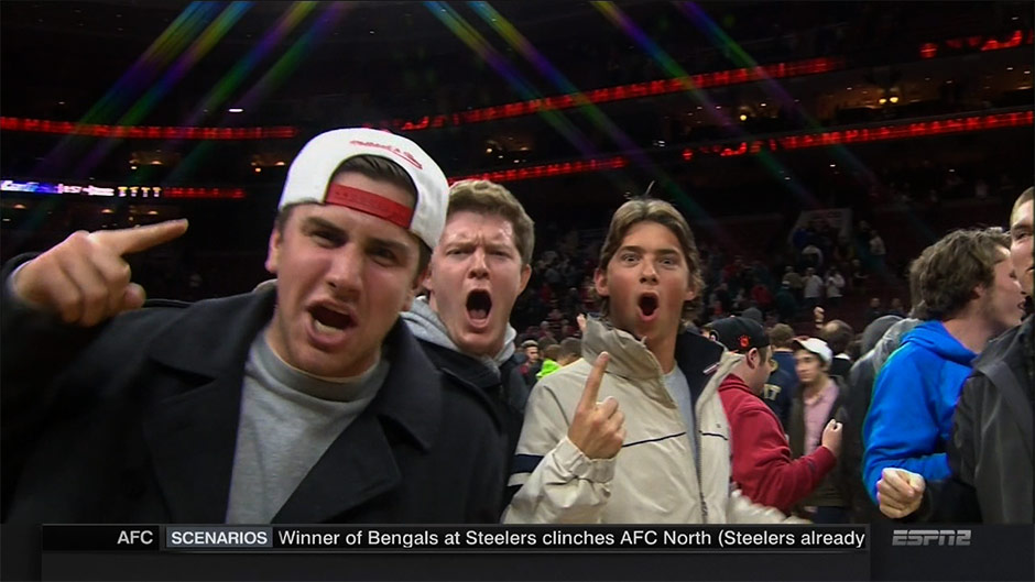 Scenes: Temple Fans Storm Court After Upset Win