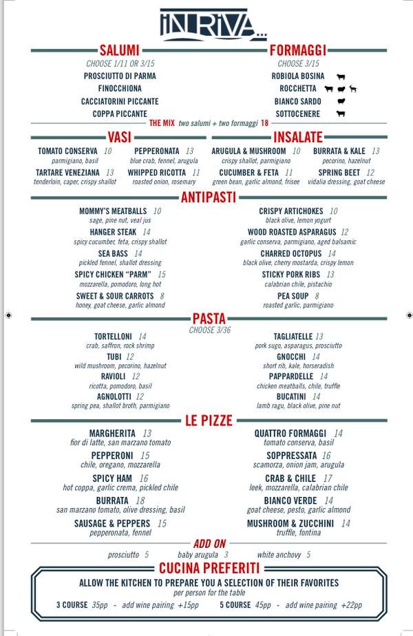 In Riva Has A New Spring Menu Philadelphia Magazine