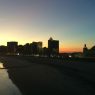 Atlantic City beach and boardwalk at twilight