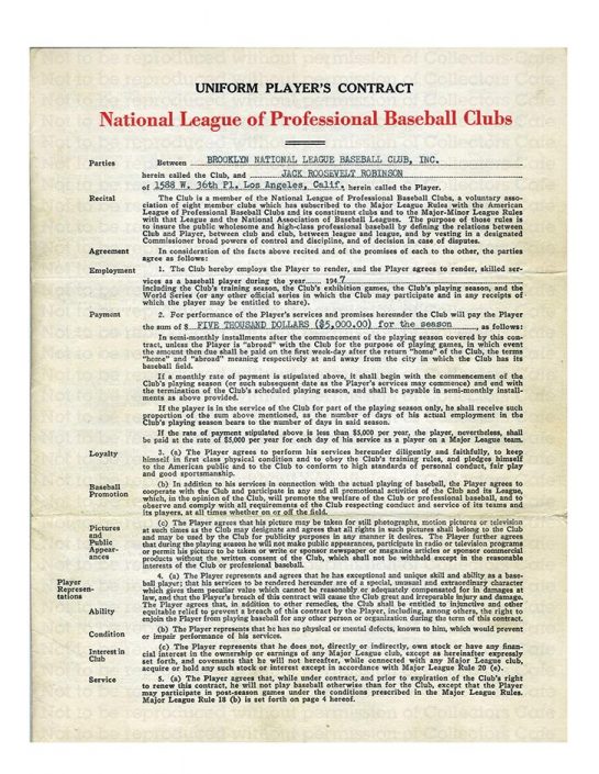 CAAM  #blackhistory: On April 10, 1947, Jackie Robinson becomes first  black player signed to a Major League Baseball contract