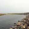 a shot of the rocky shoreline at the northern tip of North Wildwood