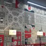 A mural inside Target on Chestnut Street shows Philly landmarks in Target's design style