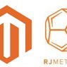 The logos of Magento and RJMetrics.