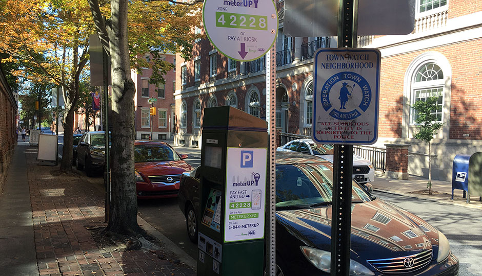 Philadelphia Parking Authority kiosk in Center City on 9th Street