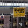 CLOSED STATION sign during SEPTA strike