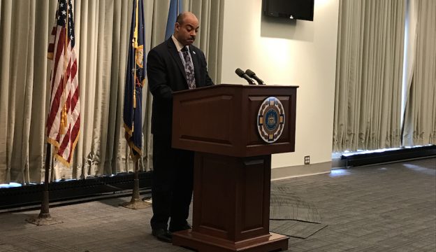 Seth Williams speaks at Friday's press conference. (Photo by Sophia Pizzi)