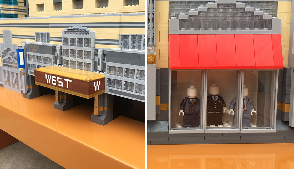 Lego brick model of Liberty Place details