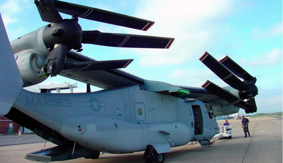 The Boeing V-22 Osprey, one of the Delco plant's products. Image via Wikimedia Commons. 