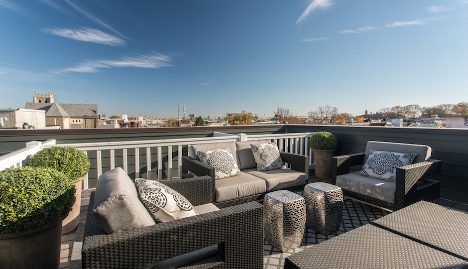 Rooftop views from a completed unit.