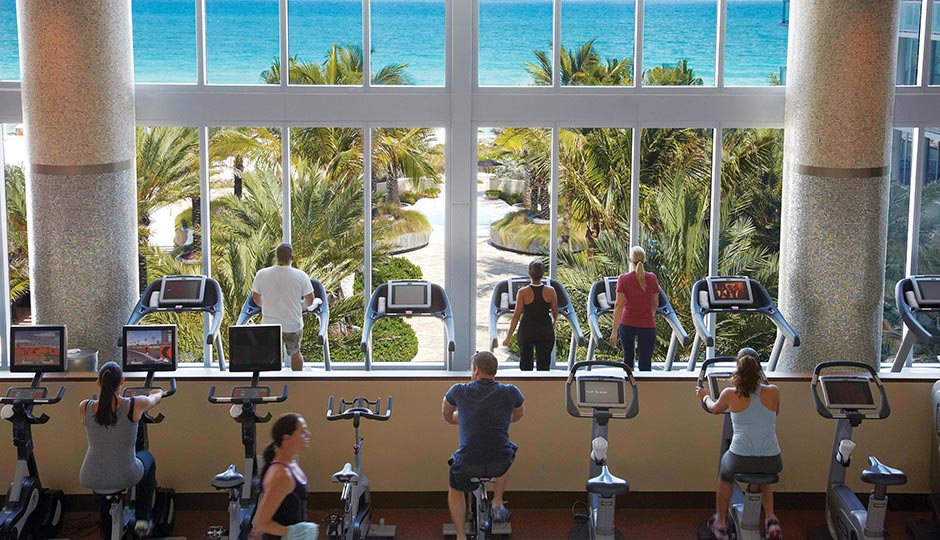 Workouts with a view. Photo via Carillon Miami Wellness Resort