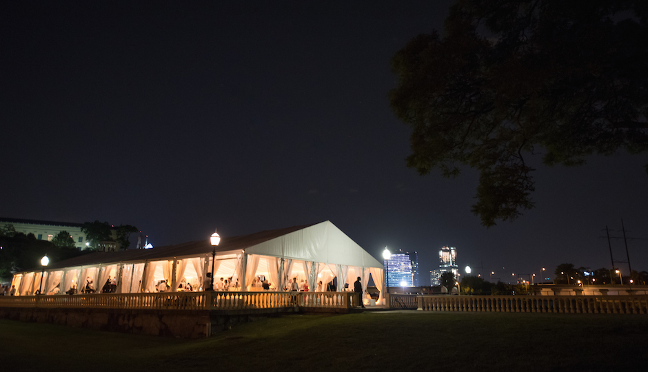 A tented wedding on the Mill House Deck. Photo by Susan Beard.