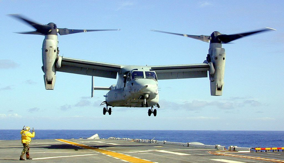 The Boeing V-22 Osprey, one of the Delco plant’s products. Image via Wikimedia Commons.