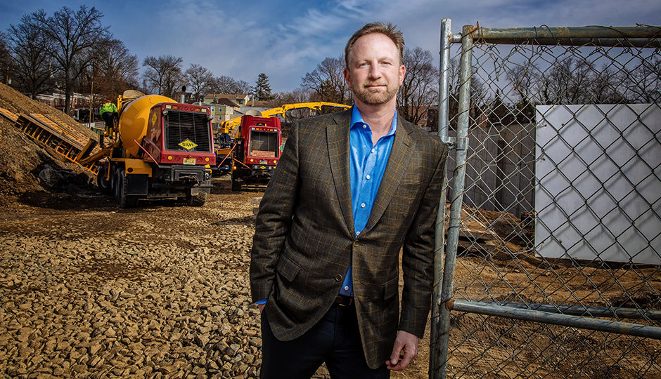 Michael Markman at the future site of West End Flats | Photograph by Jeff Fusco