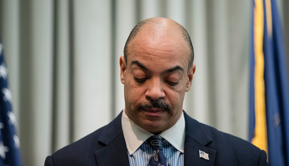 Seth Williams at a February 10, 2017, press conference. Photo by Matt Rourke/AP