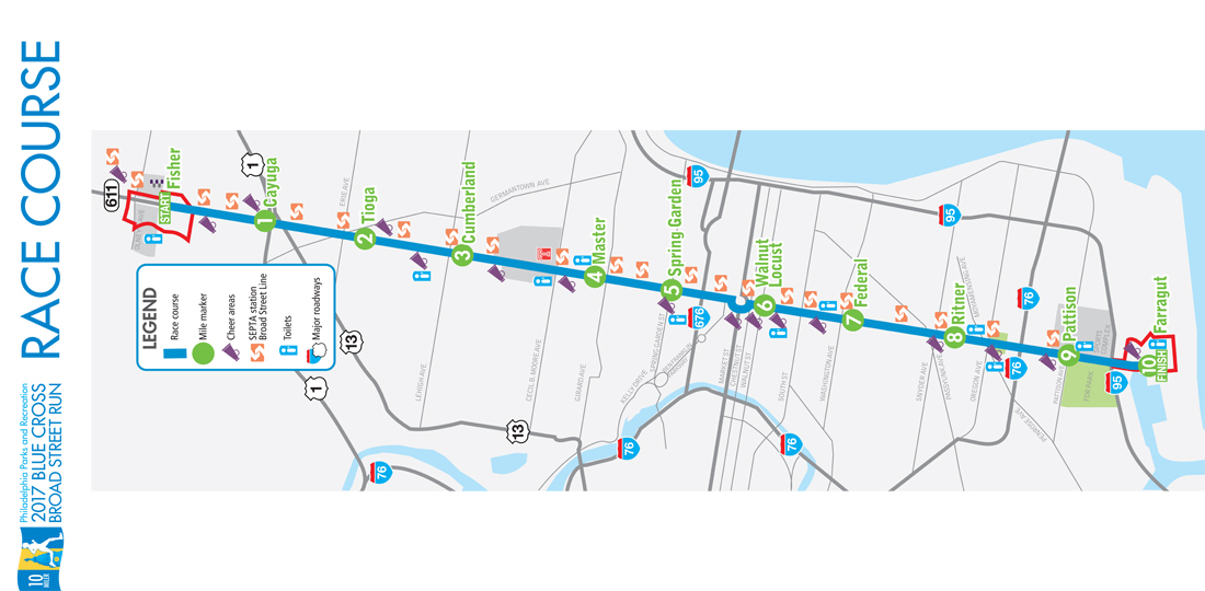 Broad Street Run Elevation Map The Broad Street Run Guide for Runners and Spectators | Be Well Philly