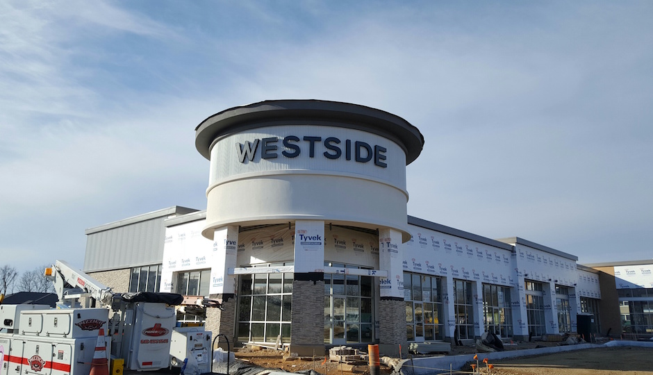 The retail portion of the Westside development, under construction on Phoenixville's west edge. | Photos and renderings courtesy Scully Company