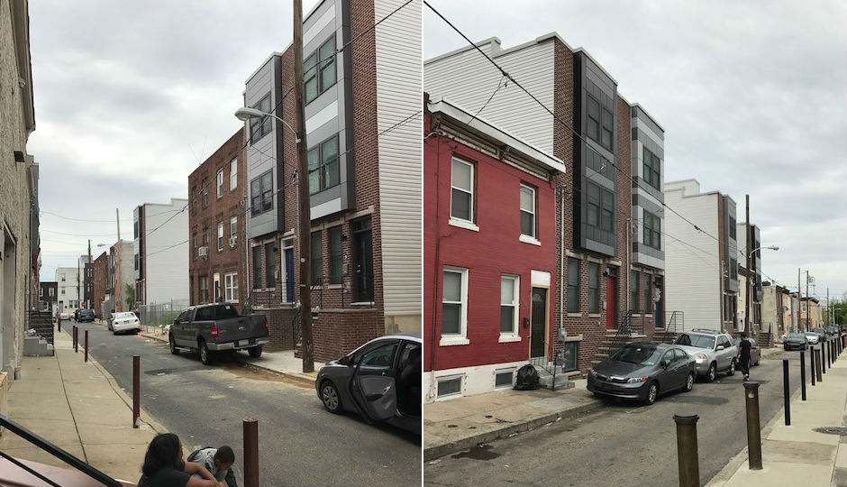 There's a touch of the Levitt approach in V2 Properties' strategy: standardize to keep costs low. It enables the company to offer more in its homes than others similarly priced. You should be able to spot the V2 homes on the 700 (left) and 600 (right) blocks of Mercy Street in Dickinson Narrows. | Photos: Sandy Smith