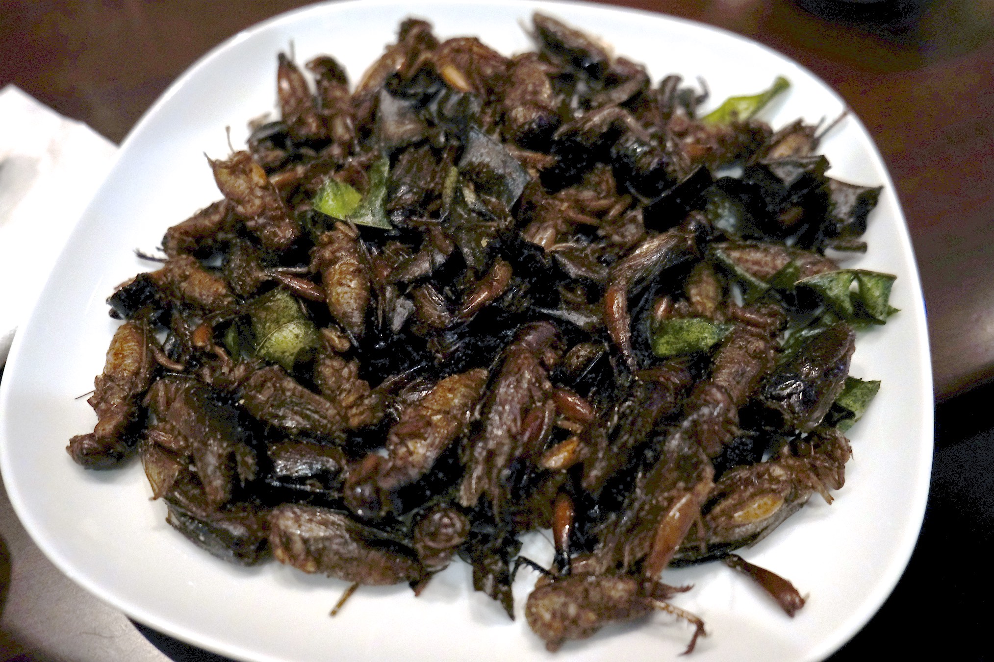 Deep fried crickets with lime