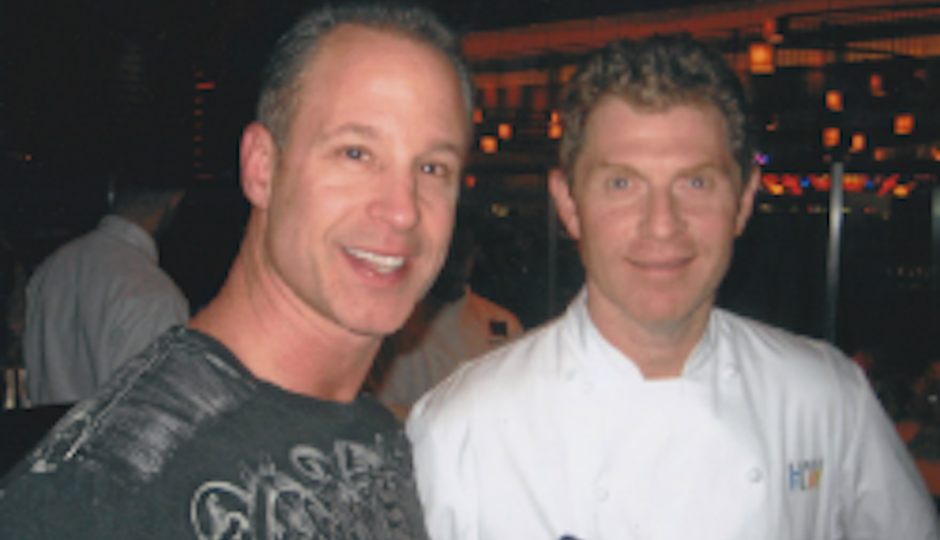 Philly chef Steve Rosen (left), pictured with Bobby Flay. (Photo via Casino Classic Catering)