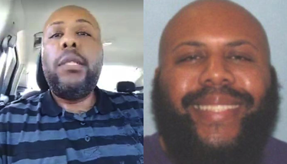 Left: Accused "Facebook killer" Steve Stephens in an image from this weekend. Right: A photo of Stephens released by the Cleveland Police Department. 
