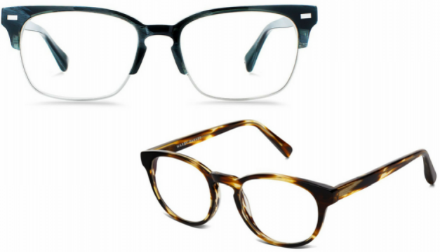 Top: Ames frames. Bottom: Percey frames. Photos via warbyparker.com