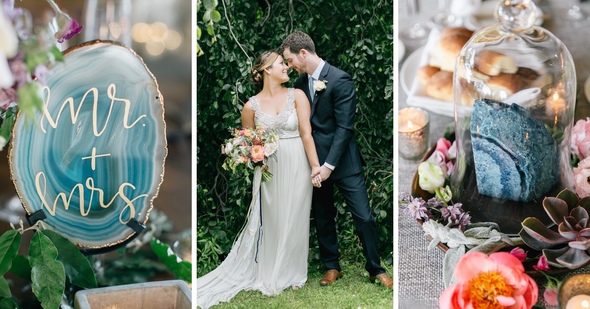 This Valley Forge Wedding Totally Nails The Whole Geode Trend