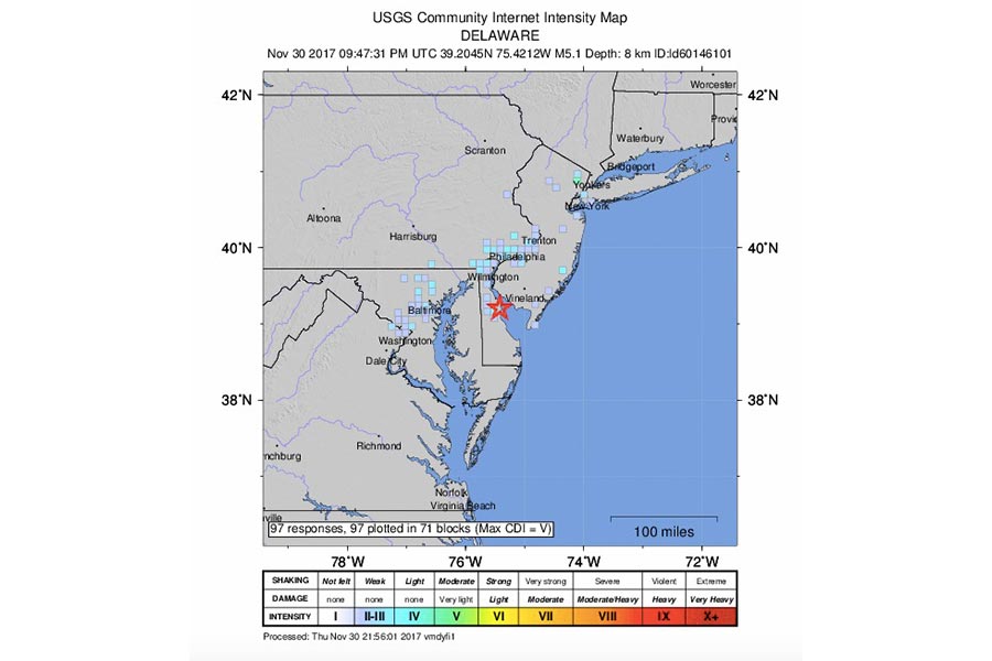 6abc s cecily tynan is reporting that the quake centered in delaware was the strongest ever recorded in our area it s size has been upgraded and 6abc s cecily tynan is reporting that the quake centered in delaware was the strongest ever recorded in our area it s size has been upgraded and