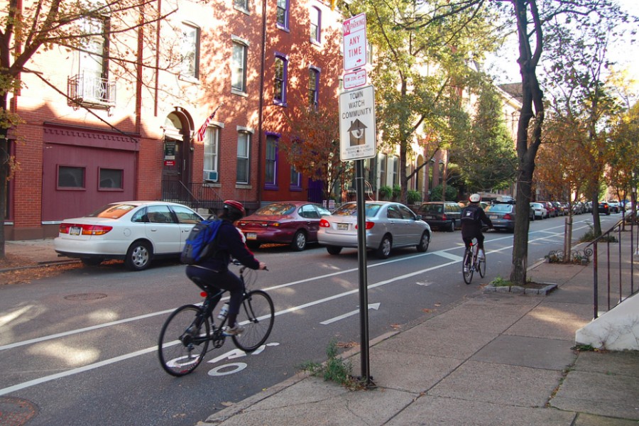 spruce street, bike lanes