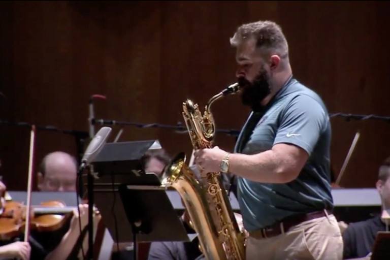 WATCH: Jason Kelce Plays Sax with the Philadelphia Orchestra