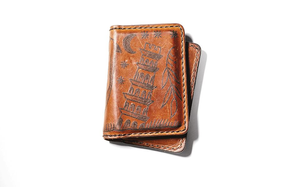 mike ski true hand society leather wallet