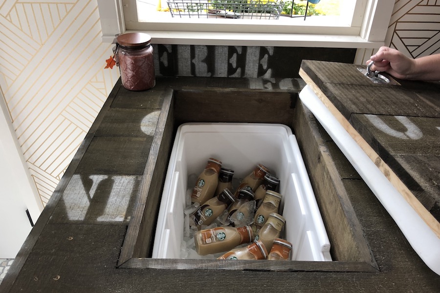 He Shed She Shed in-table cooler