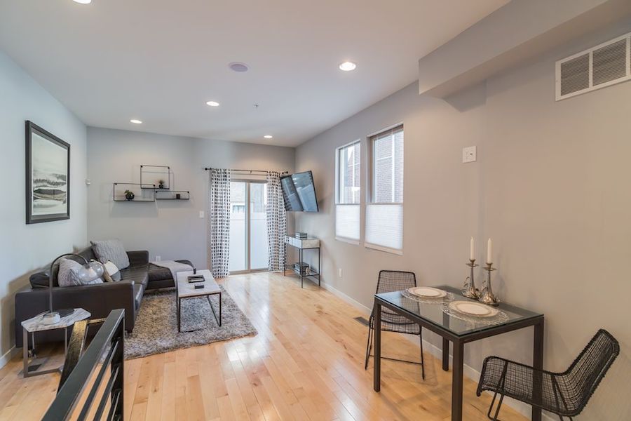 house for sale northern liberties modern townhouse living room