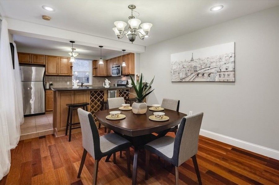 house for sale queen village rowhouse rehab dining kitchen