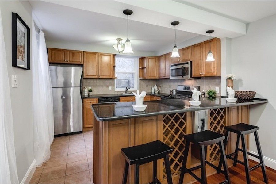 house for sale queen village rowhouse rehab kitchen