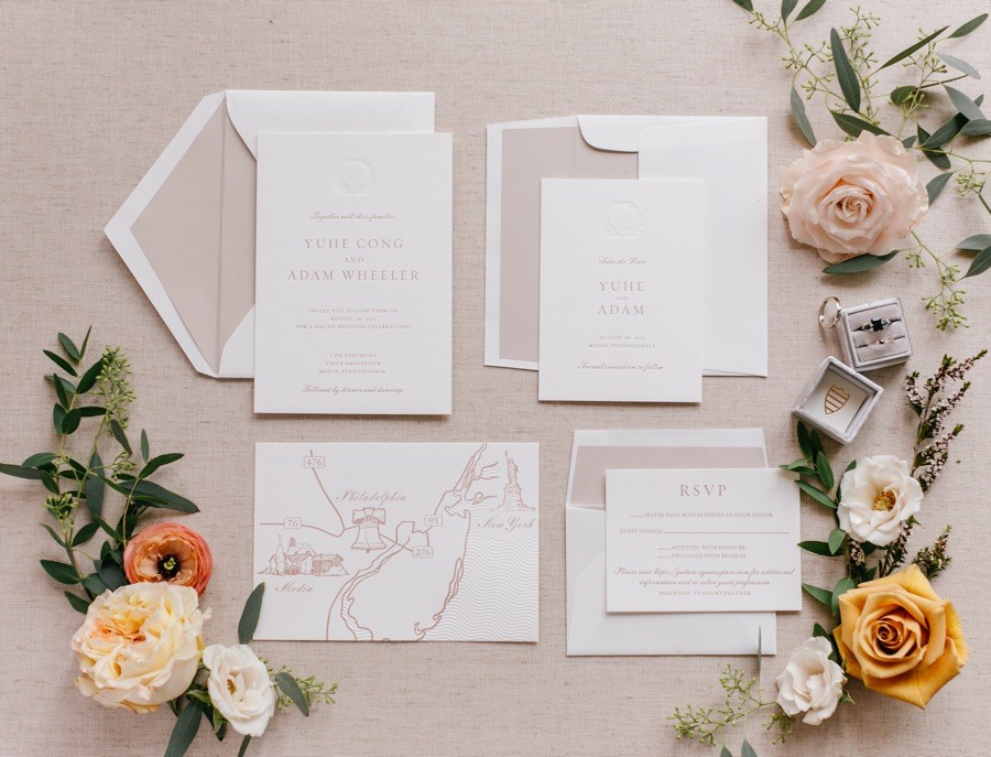 neutral wedding invitations