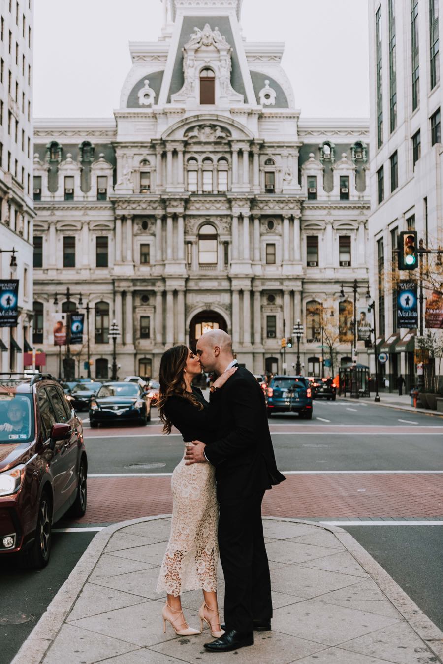 city hall engagement photos