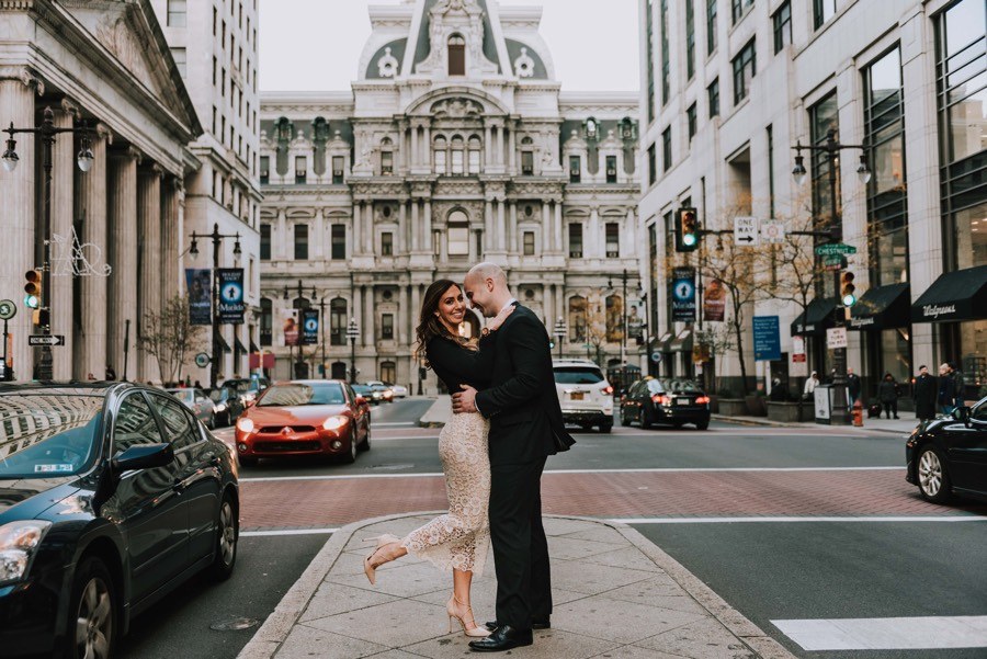 city hall engagement photos