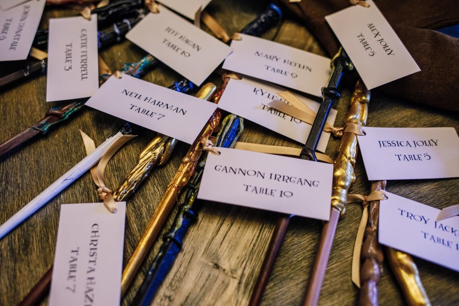 wand escort cards harry potter wedding ideas