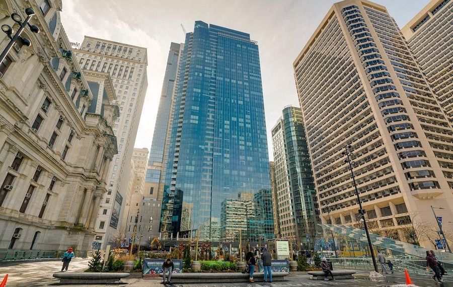 condo for sale residences at the ritz 26th floor condo view of building from Dilworth Park