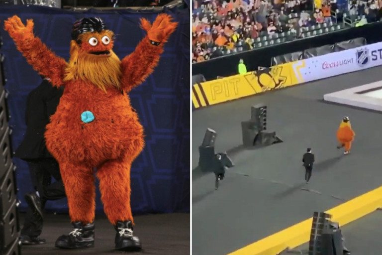 Yes, Gritty Actually Went Streaking At The Linc Over The Weekend