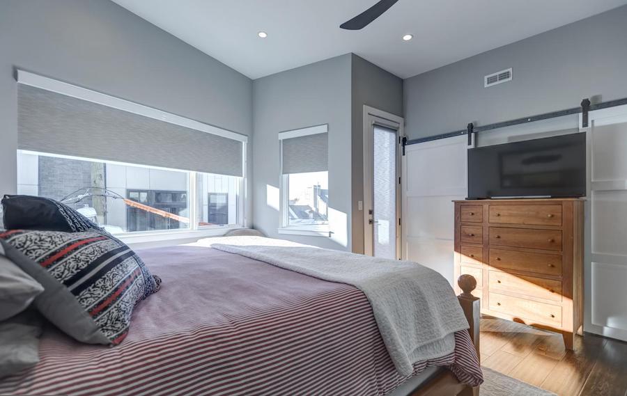 house for sale northern liberties modern rowhouse master bedroom