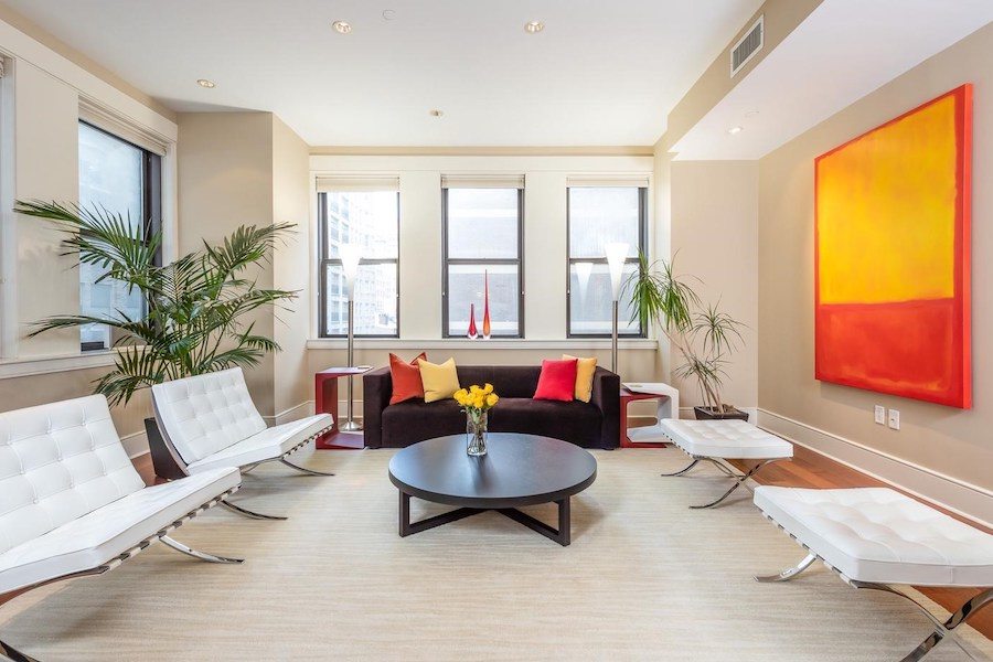 condo for sale rittenhouse modern unit living room
